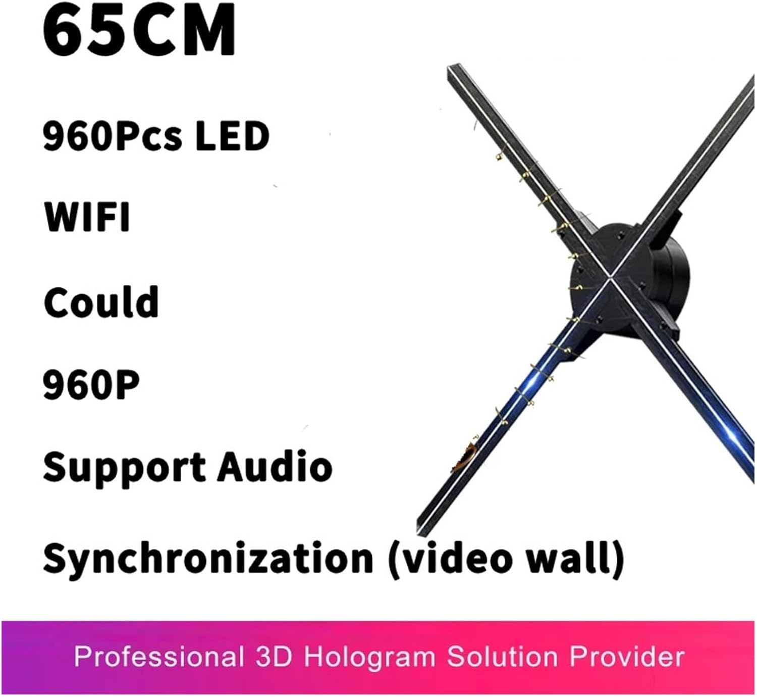 3D LED看板 3DホログラムLEDファン 裸眼3Dホログラム 65cm 3D